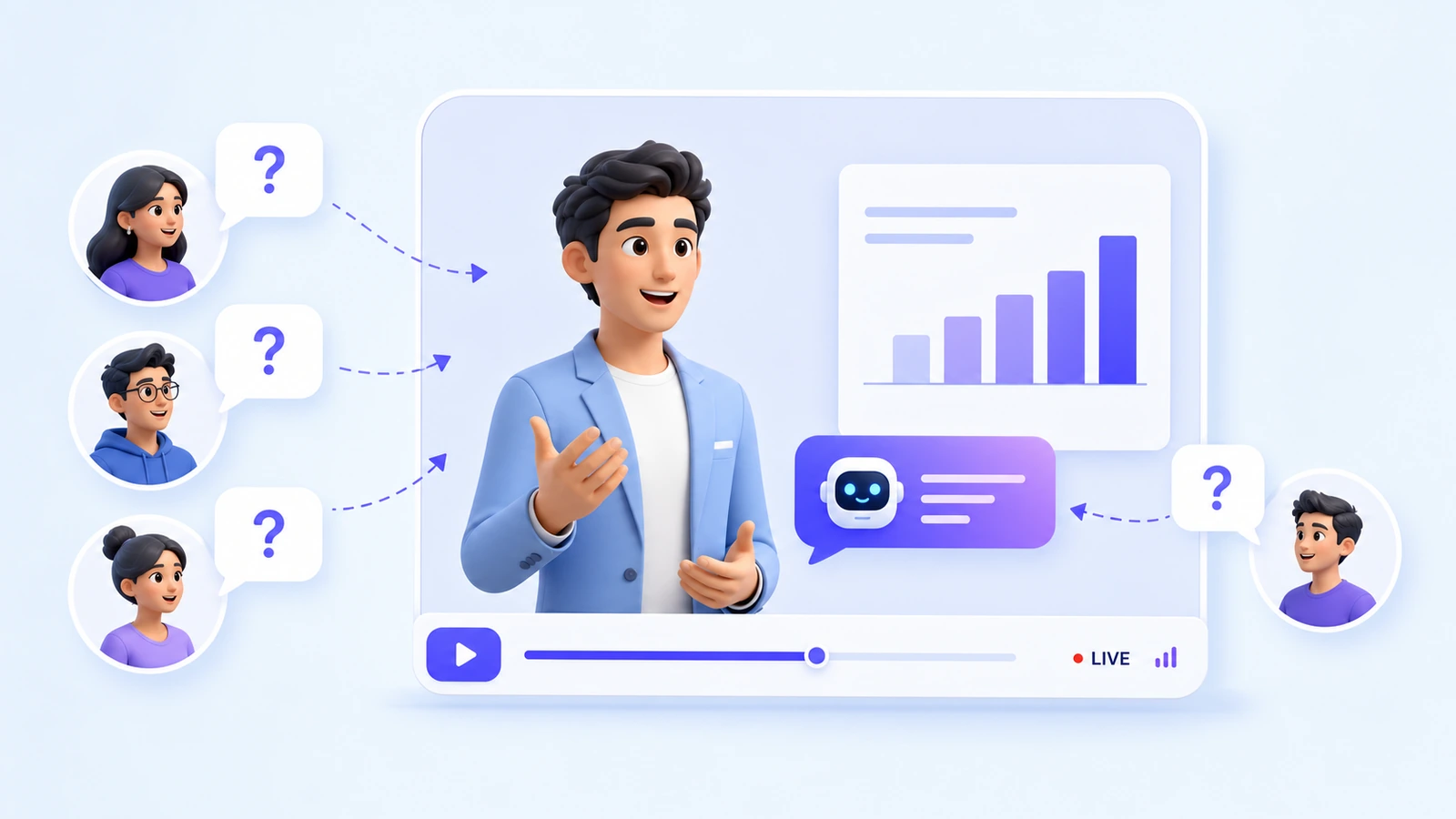 Let viewers ask questions during playback
